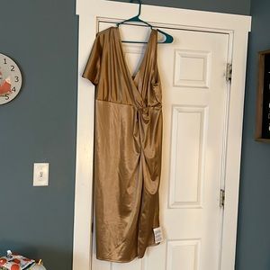 Gold asos maternity formal dress/bridesmaid dress size 16